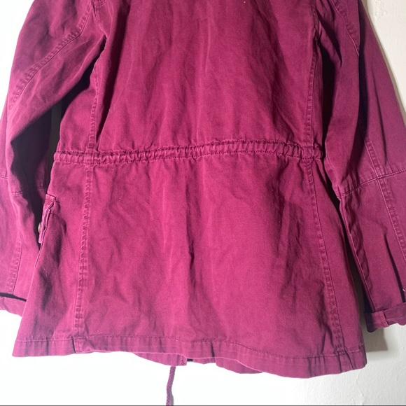 Arizona Jean company maroon burgundy red military utility jacket sz m like new - Picture 7 of 9